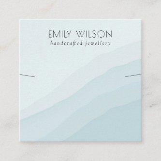 Abstract Sky Blue Waves Necklace Band Template Square