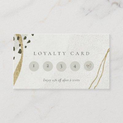 Abstract Stone Grey Ivory Gold 5 Punch Loyalty