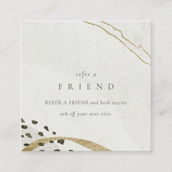 Abstract Stone Grey Ivory Gold Refer A Friend Square