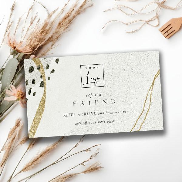 Abstract Stone Ivory Gold Refer A Friend Logo
