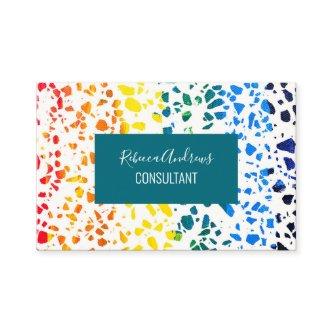 Abstract Terrazzo Mosaic Colorful Rainbow Pattern
