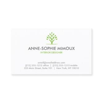 Abstract Tree Leaves Motif in Green/White