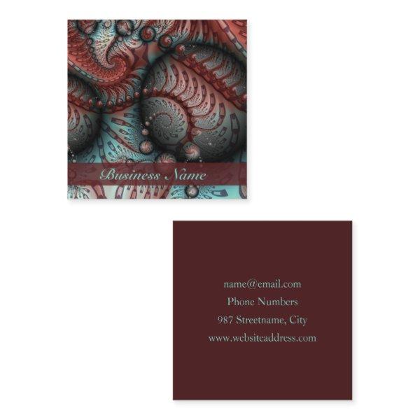 Abstract Vivid Fantasy Fractal Art Brown Blue Square