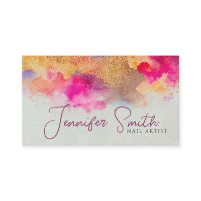 Abstract Watercolor and Gold Glitter