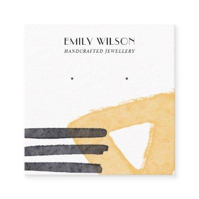 ABSTRACT WATERCOLOR GREY STUD EARRING DISPLAY CARD