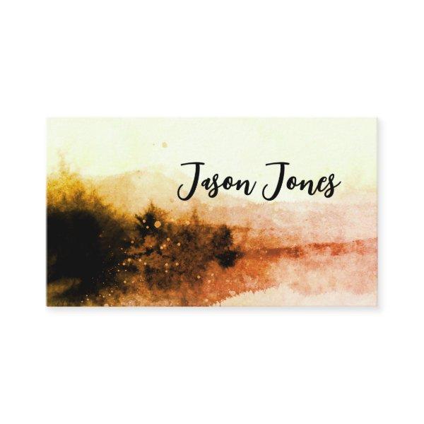 abstract watercolor landscape art sepia tones