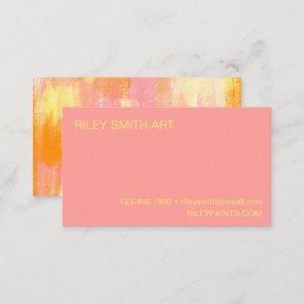 Abstract Watercolor Orange Yellow Pink Simple