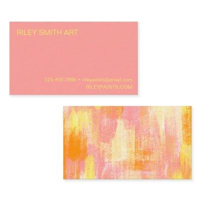 Abstract Watercolor Orange Yellow Pink Simple