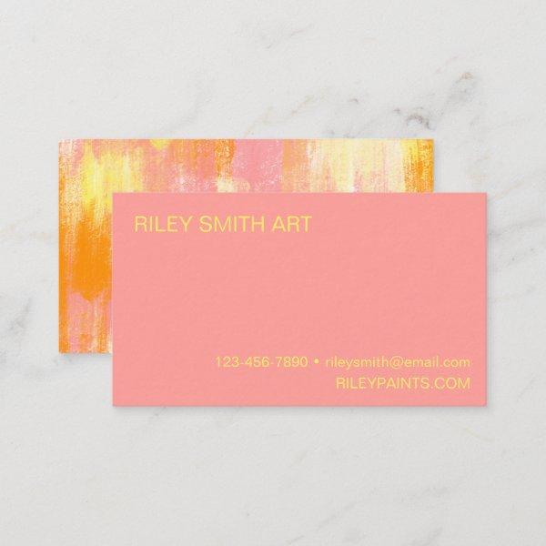 Abstract Watercolor Orange Yellow Pink Simple