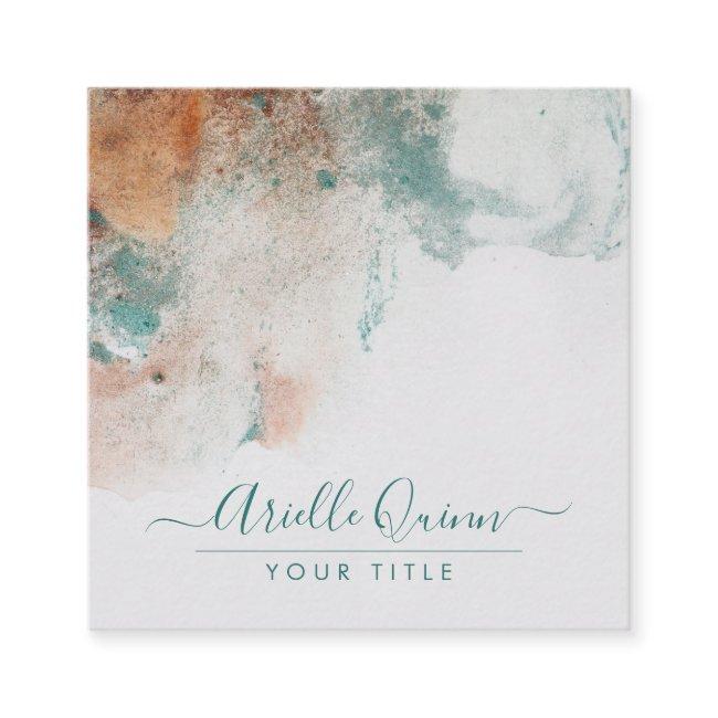 Abstract Watercolor Script Name Square