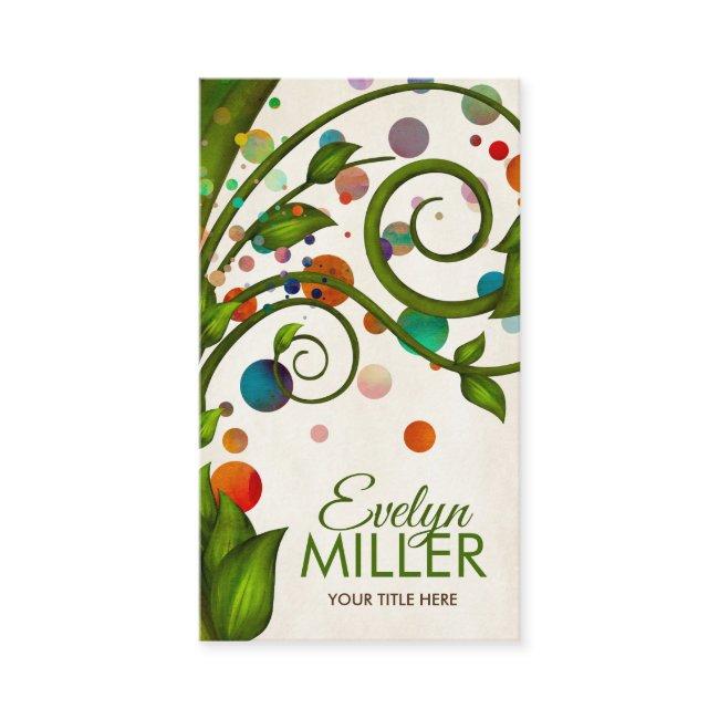 Abstract Watercolor swirl branch