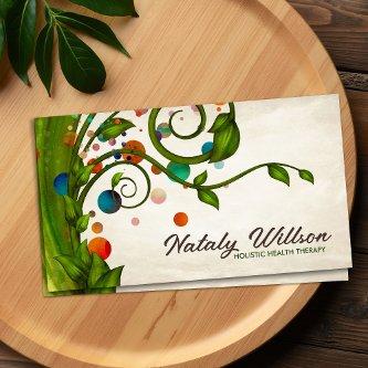 Abstract Watercolor swirl branch
