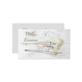 Abstract watercolor violin