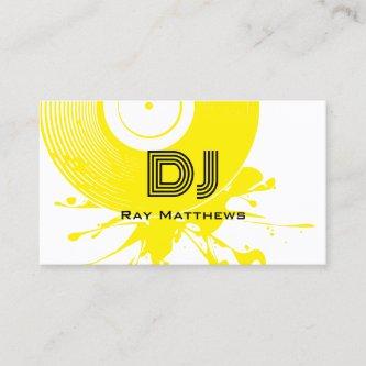 Abstract Yellow Disc DJ Music Producer