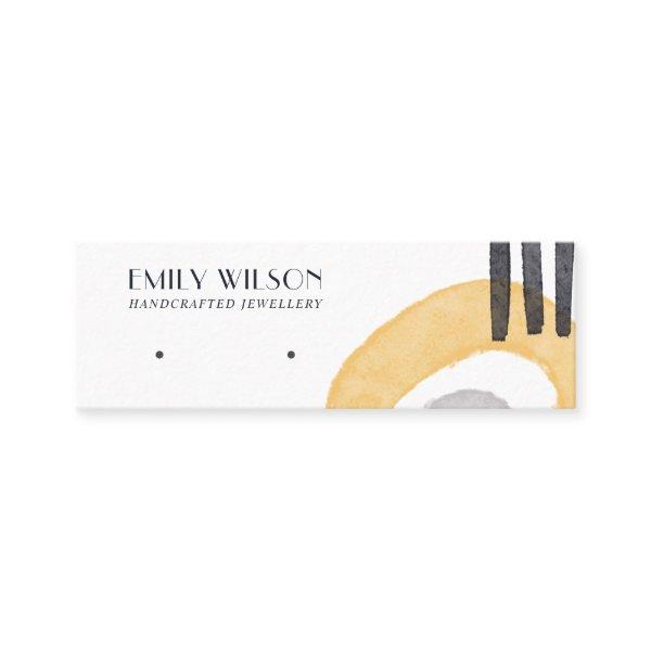 ABSTRACT YELLOW GREY STUD EARRING DISPLAY CARD