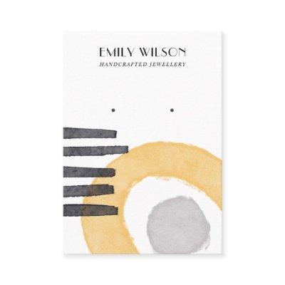 ABSTRACT YELLOW SHAPES STUD EARRING DISPLAY CARD