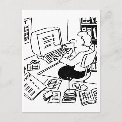 Accountancy or Office Worker Cartoon Postcard