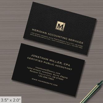 Accountant CPA Faux Black Leather