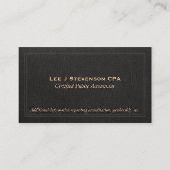 Accountant CPA Faux Black Linen