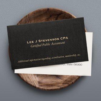 Accountant CPA Faux Black Linen