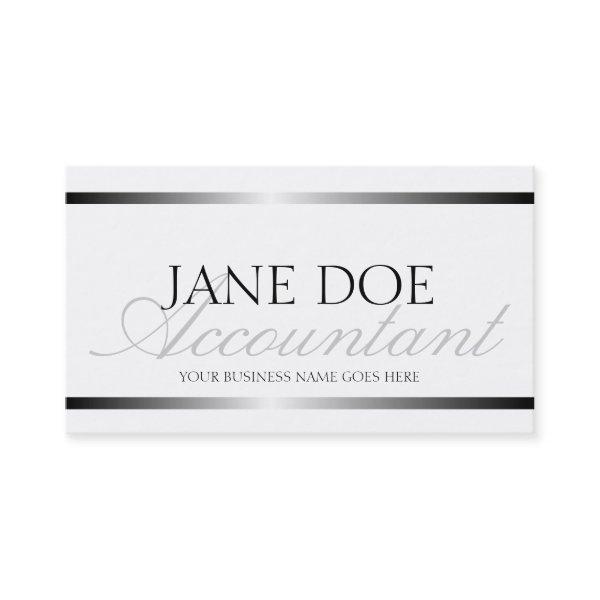 Accountant CPA Silver Metallic Script