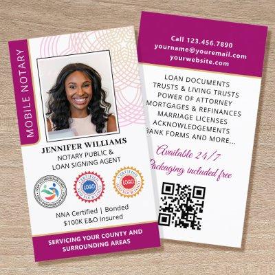 Accreditation Notary Public Photo QR Code Magenta
