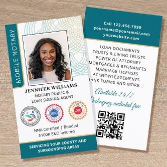 Accreditation Notary Public Photo QR Code Teal