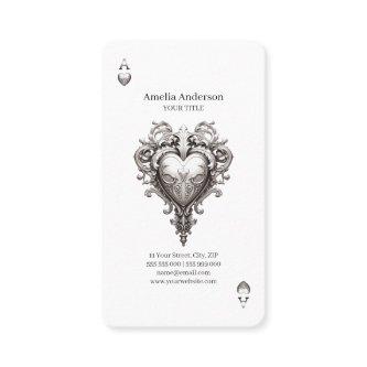 Ace Of Hearts Silver Baroque