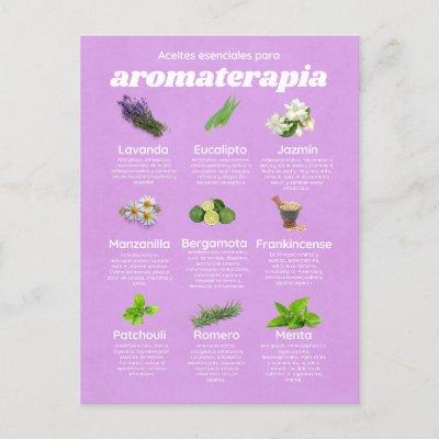 Aceites esenciales aromaterapia español lavanda postcard