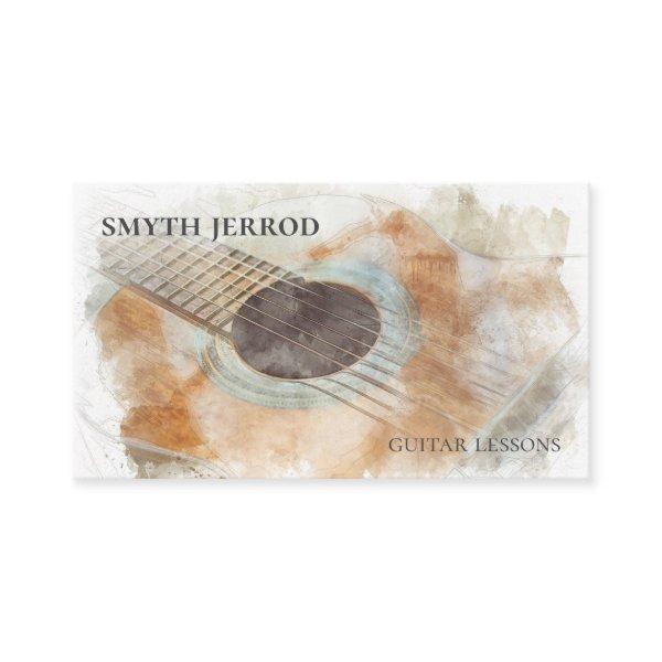 Acoustic Guitar Sketch Watercolor
