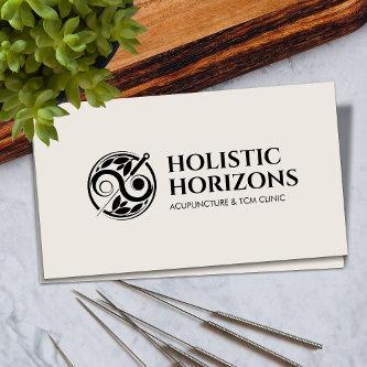 Acupuncture Needles, Yin Yang and Leaves