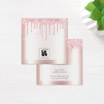 Add A Logo Pink Glitter Drips Earring Display Card