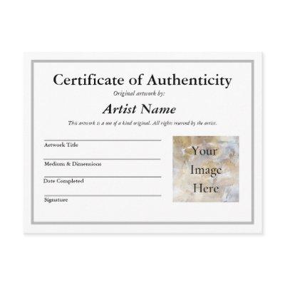 Add Art Photo Certificate of Authenticity  Postcard