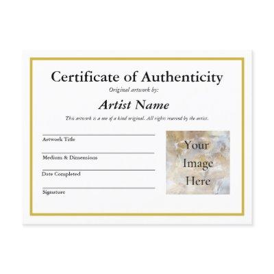 Add Art Photo Certificate of Authenticity  Postcard