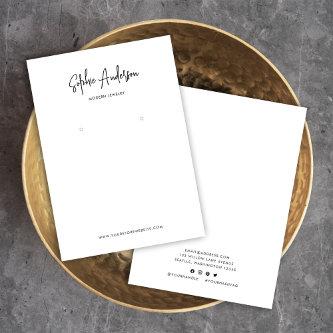 Add Brand Script Minimalist Earring Display Card