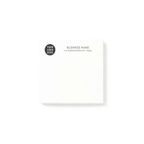Add Business Logo and Company Website Custom Post-it Notes
