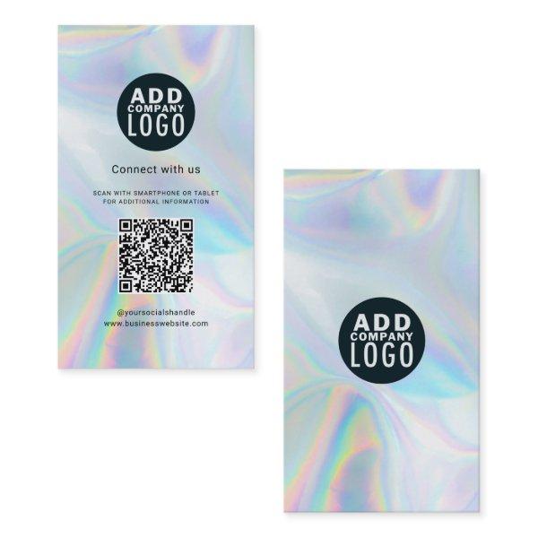 Add Business Logo and QR Code DIY Holographic