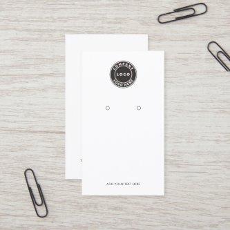 Add Business Logo and QR Code Earring Display Card