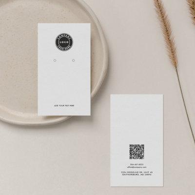 Add Business Logo and QR Code Earring Display Card