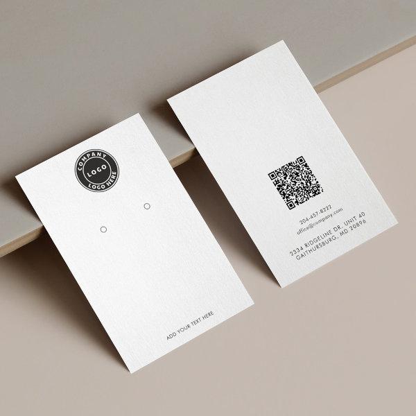 Add Business Logo and QR Code Earring Display Card