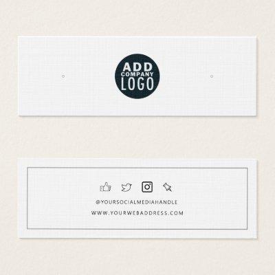 Add Business Logo Stud Earring Display Card