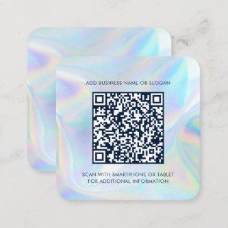 Add Corporate Logo and QR Code Holographic Square