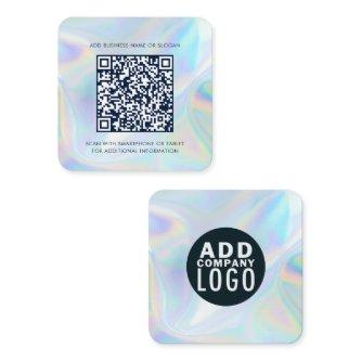 Add Corporate Logo and QR Code Holographic Square