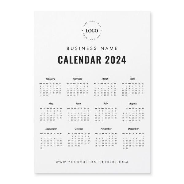 Add Custom Business Logo Magnetic 2024 Calendar Magnetic Invitation
