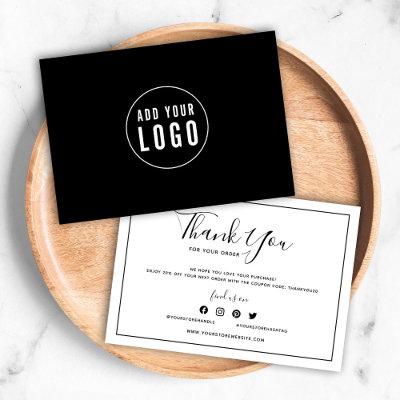 Add Logo Black Border Editable Color Thank You