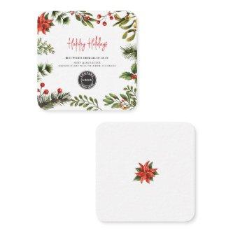 Add Logo Business Christmas Corporate Holidays Note Card