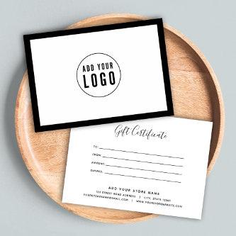 Add Logo Calligraphy Custom Color Gift Certificate