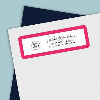 Add Logo Custom Border Calligraphy Return Address Label