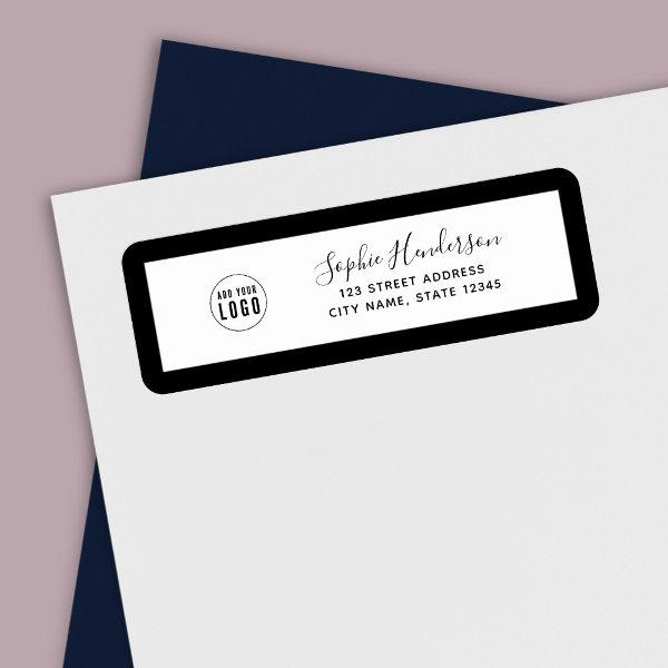 Add Logo Custom Border Calligraphy Return Address Label