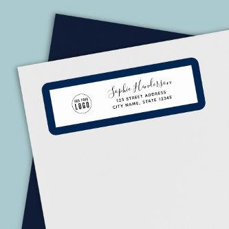 Add Logo Custom Border Calligraphy Return Address Label
